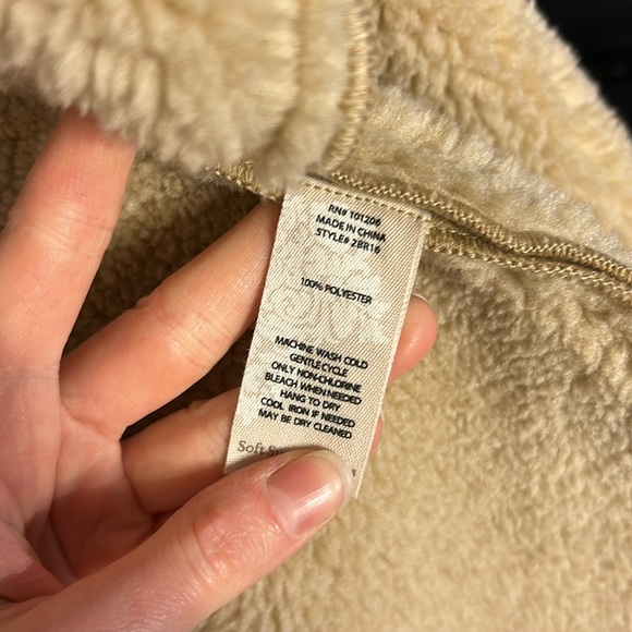 Soft Surroundings Misha long faux fur sheepskin shearling beige jacket overcoat - Picture 8 of 8